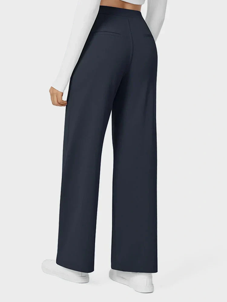 High Waisted Pocket Straight Leg Work Pants