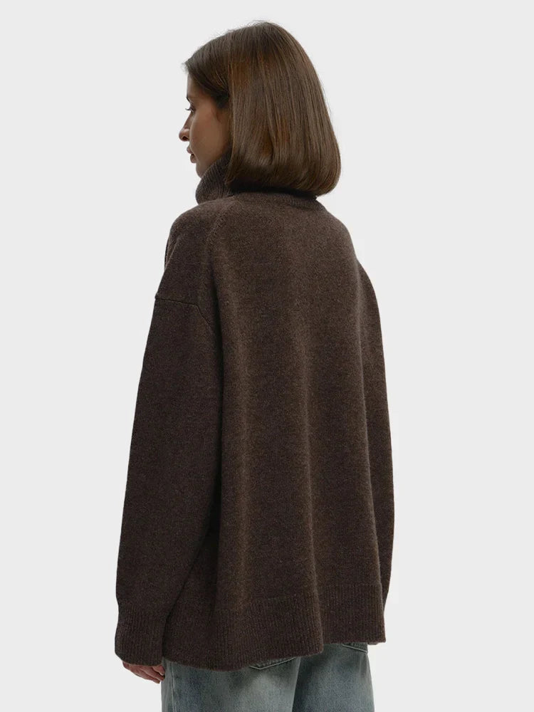 Women's Turtleneck Sweaters Loose Fit Fall Winter Pullover Jumper Tops