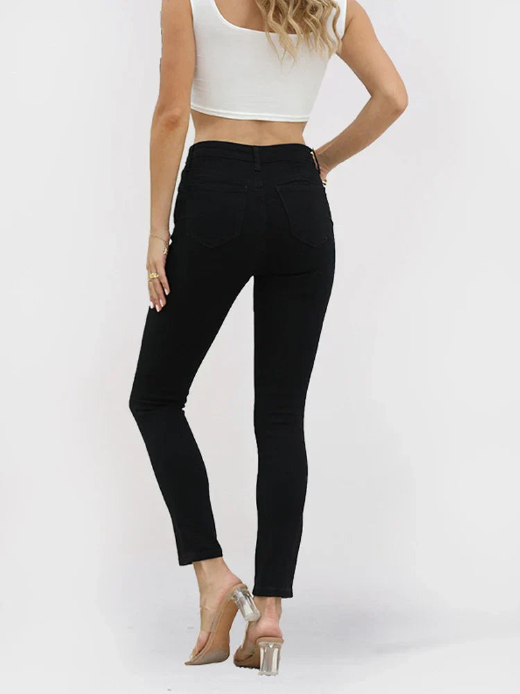 High-Waisted Elastic Butt-Lifting Skinny Jeans
