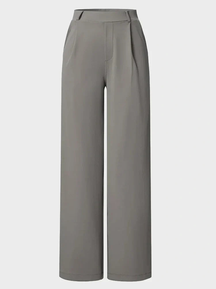 High Waisted Pocket Straight Leg Work Pants