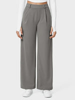 High Waisted Pocket Straight Leg Work Pants