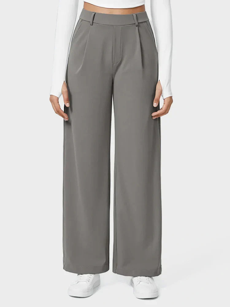 High Waisted Pocket Straight Leg Work Pants