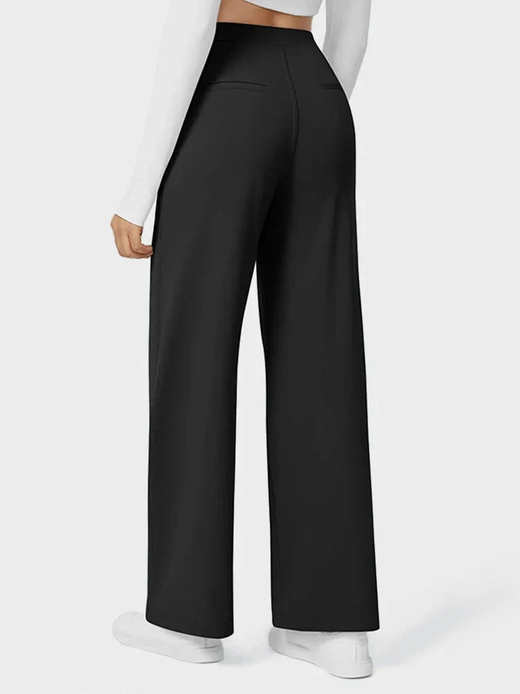 High Waisted Pocket Straight Leg Work Pants