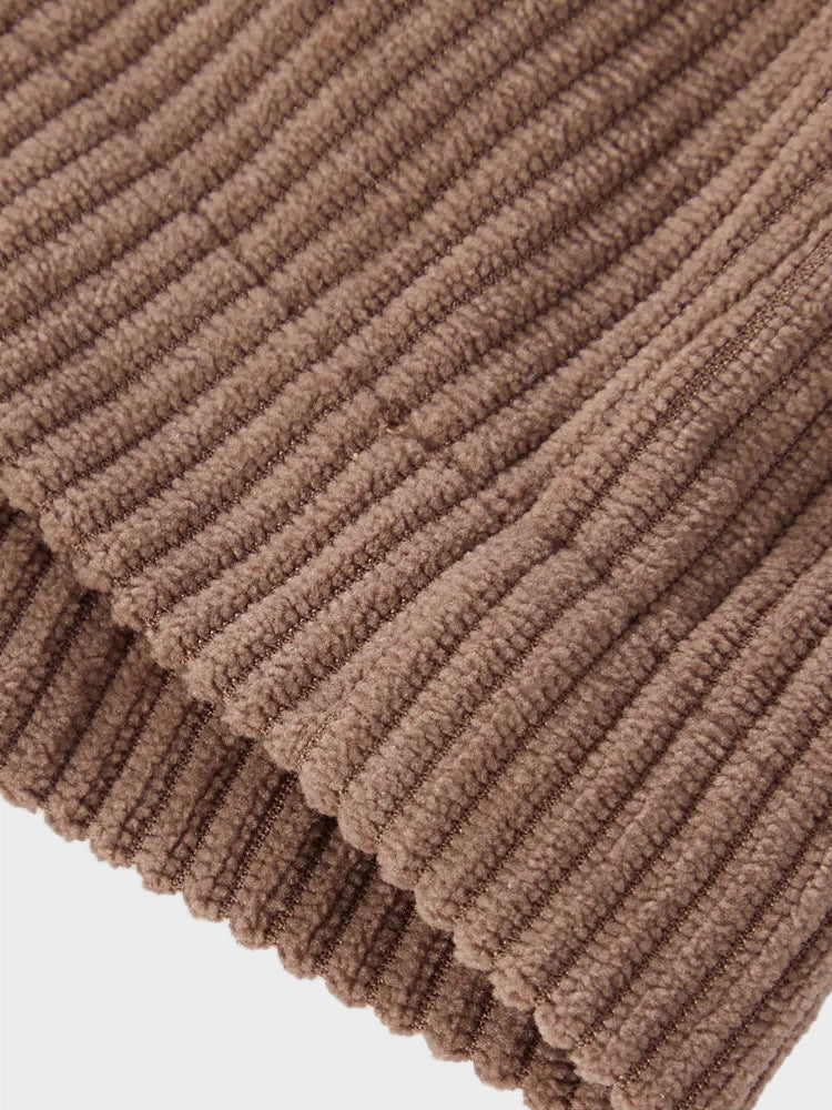 High Waisted Invisible Zipper 2-in-1 Mini A-line Corduroy Casual Skirt