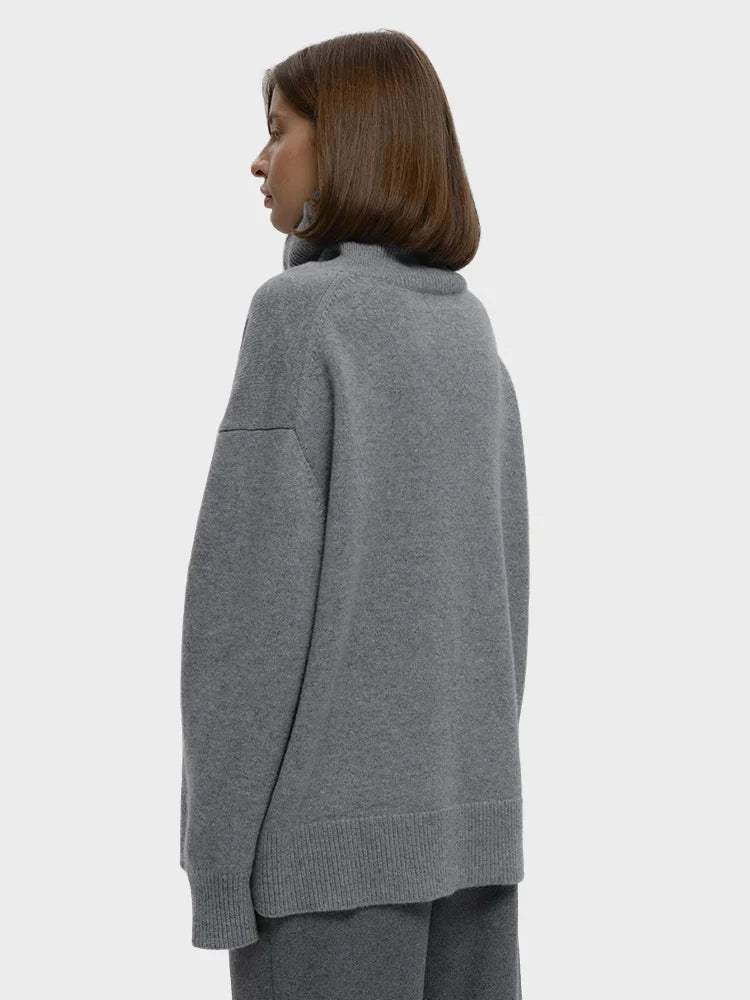 Women's Turtleneck Sweaters Loose Fit Fall Winter Pullover Jumper Tops