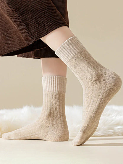 5-Pack Women's Cozy Thick Lining Warm Mid-Calf Socks