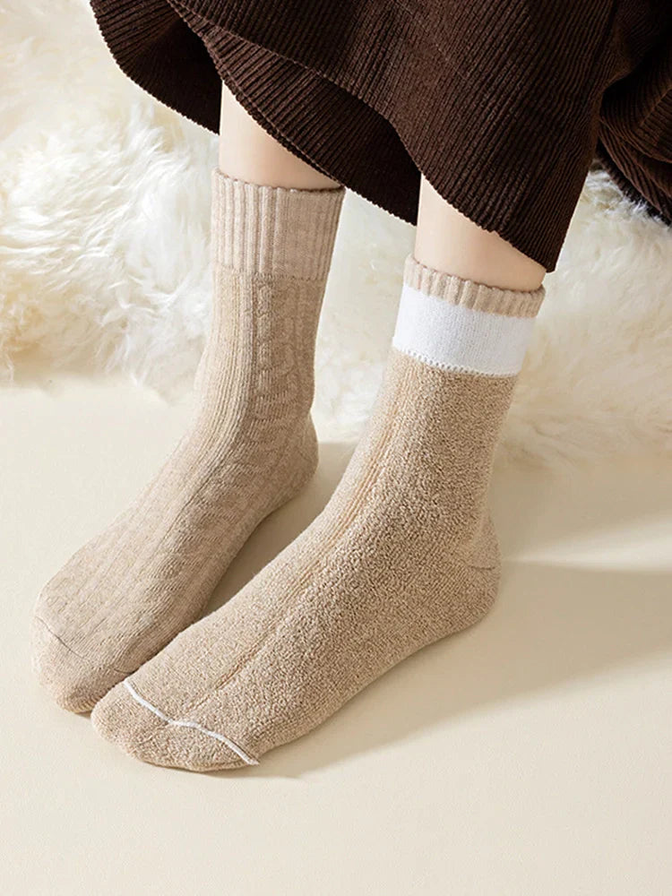 5-Pack Women's Cozy Thick Lining Warm Mid-Calf Socks