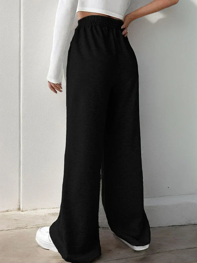 Womens Wide Leg Sweatpants Casual Loose Solid Color Pants