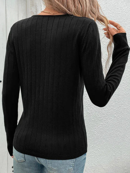 Women's Fall Sweaters V Neck Knit Pullovers