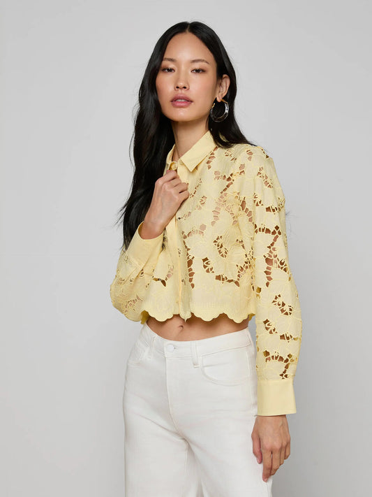 Floral Lace Crop Shirt